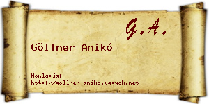 Göllner Anikó névjegykártya